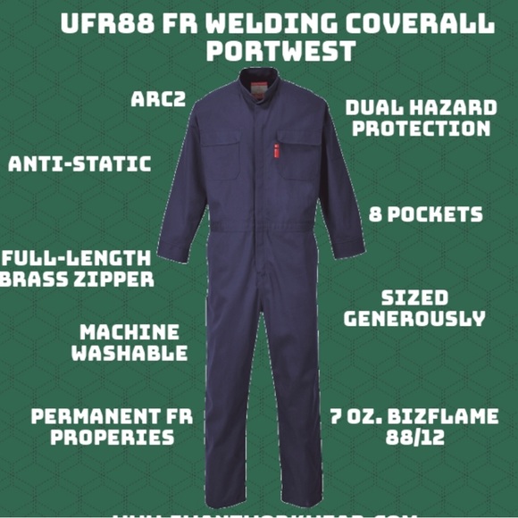 Portwest UFR88, Bizflame 88/12 Flame Resistant Coveralls, XL - Picture 4 of 16